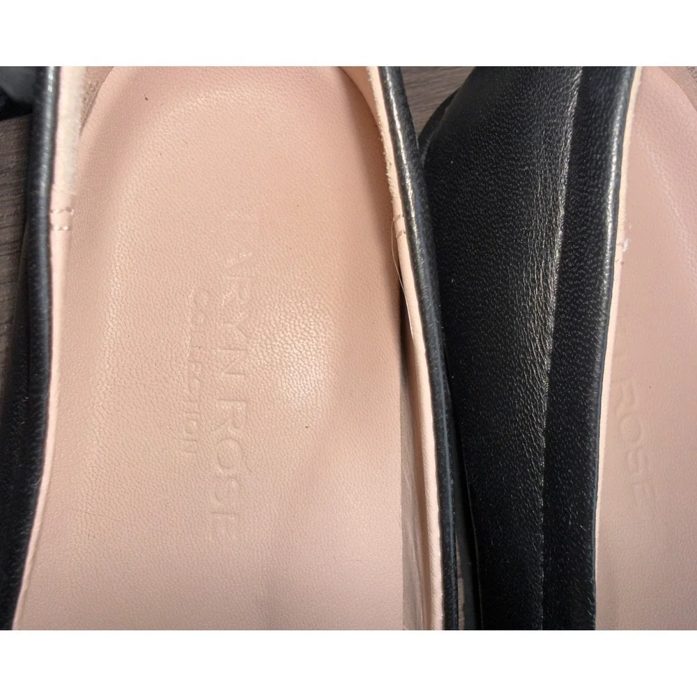 Taryn Rose Black Leather Embossed Rose Platform Loafers Slip On Shoes Womens 9